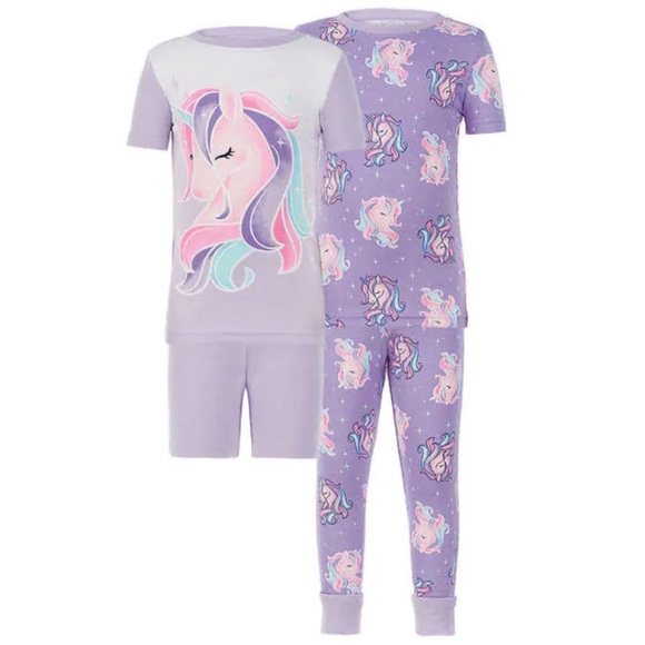 NWT Kirkland Signature Girls 4 piece Cotton Pajama Set size 10 Pajamas